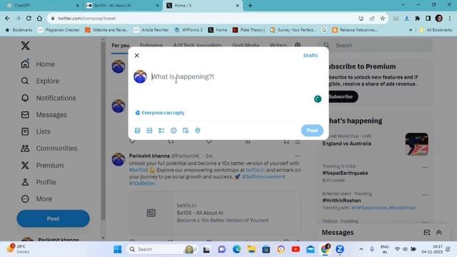 Write Tweets using ChatGPT ? Building a Personal Brand with AI | Be10x смотреть онлайн