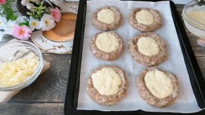 КОТЛЕТЫ ГНЁЗДА с вкусной начинкой в духовке.