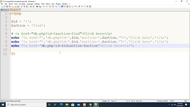 php/mysql: Chapter32: Generating html links with scaler and array variable interpolation