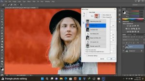 Most easy hair masking in Photoshop when the background has random color, Refine edge in Photoshop