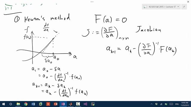 MIT Numerical Methods for PDEs Lecture 17: Newton's method and quasi-Newton for nonlinear systems смотреть онлайн