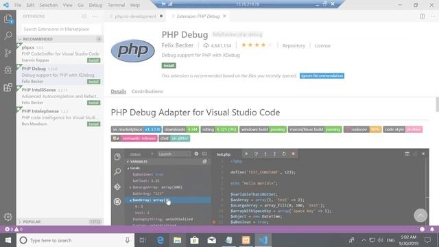 PHP Debugging Setup in VS Code in 2019