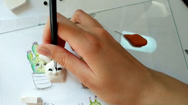 Брошь из полимерной глины "Зверокактус" . ЛЕПКА: Часть 1. DIY
