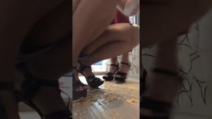 ASMR, POV, 2 girls crush chips/cookie in black heels