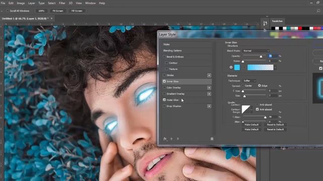 How To Make Your Eyes Glow + Glitch Effect in Photoshop | Photoshop Tutorial | Lineworks смотреть онлайн