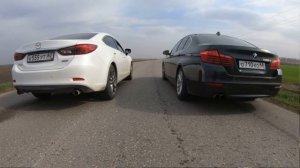 заезд Mazda 6 2.5 192 л.с. vs BMW 520 F10 2.0 дизель 190 л.с.