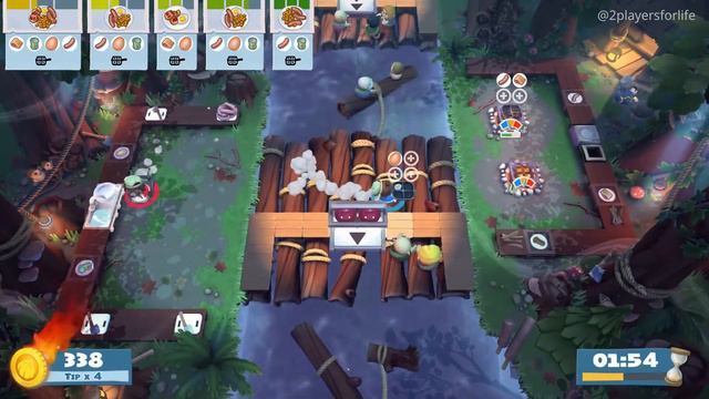 Overcooked 2 Campfire Cook Off 2-4 Gameplay  4 stars  2 players