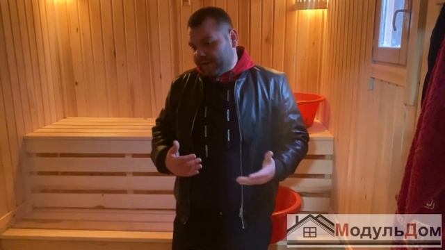 Модульная Баня с террасой 4,8х6м смотреть онлайн