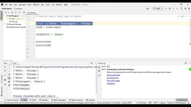 Shallow And Deep Copy In Python (Copying Python Object)
