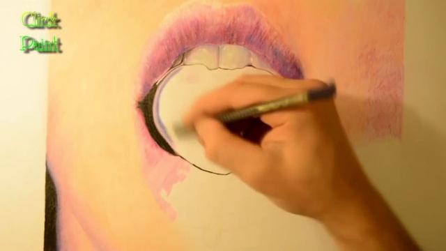 Губы Реалистичный рисунок . смотреть онлайн