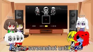 UNDERTALE react to "Murder Time Trio Hard Mode Phase 1~2" | Warnings in description | Gacha Reactio