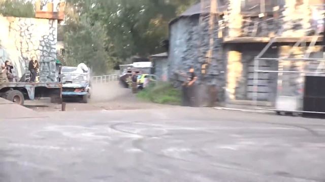 Авто трэш, перевернулся, загорелся