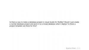 MySQL : Visual Studio MySQL Database Project