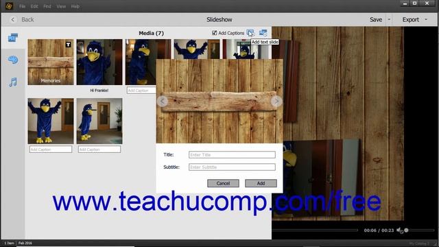 Photoshop Elements 2019 Tutorial Editing a Slide Show Adobe Training