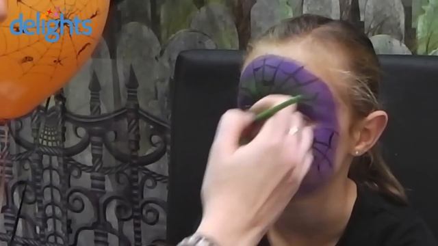 Spider's Web Face Paint - Kids Halloween Spider's Web Face Paint Tutorial смотреть онлайн
