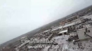 Марьинка 15.01.2023 ужасные кадры разрушения города