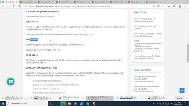 Part 3: Configuration Manager SCCM CB Software Requirements