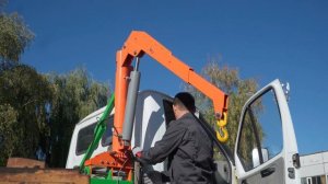 Кран манипулятор на газель с гидростанцией 12в. ОПТИМУС +