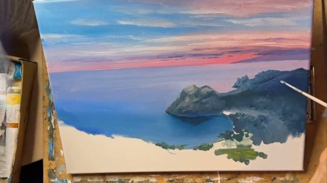 МОРСКОЙ ПЕЙЗАЖ МАСЛОМ | Как нарисовать море | OIL PAINTING TIME-LAPSE