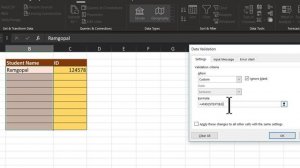 How to use Custom Data Validation in Excel