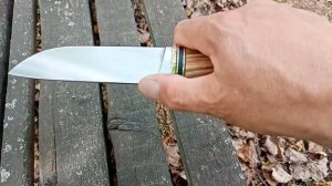 Нож охотничий ручной работы из кованой стали Х12МФ с твердостью 62 hrc.