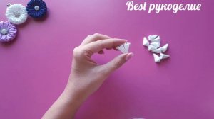 Цветок канзаши на заколке. Мастер-класс. ♥