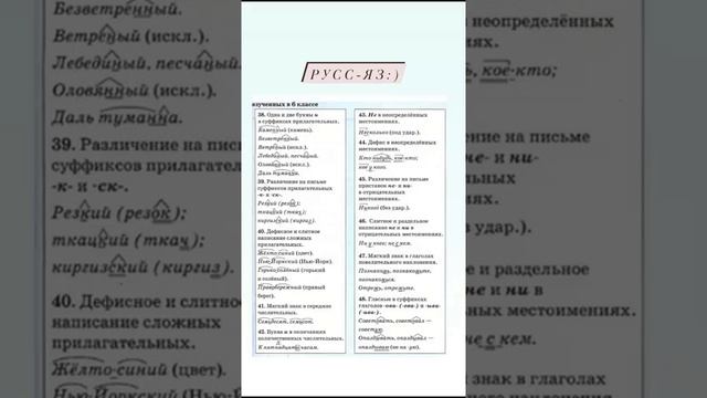 шпаргалки на 6 класс?