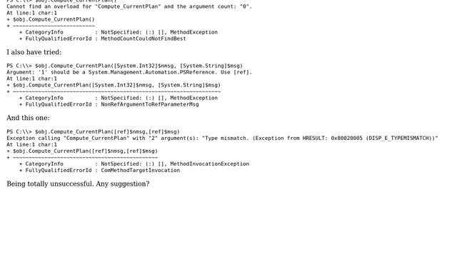 Add arguments (variables) when calling a -ComClient from Powershell смотреть онлайн