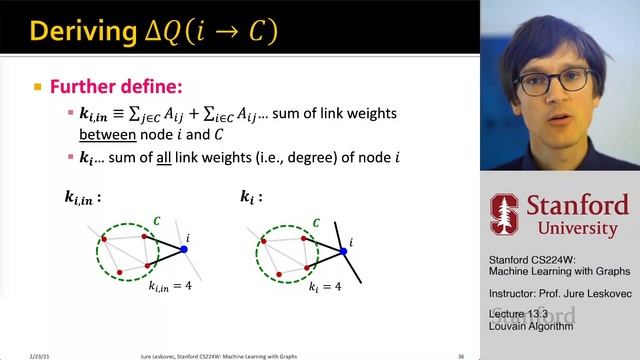 CS224W: Machine Learning with Graphs | 2021 | Lecture 13.3 - Louvain Algorithm
