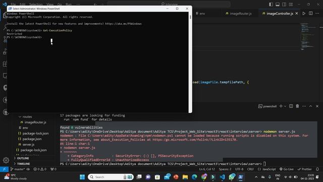 ? how to fix nodemon error || cannot be loaded because running scripts system Problem Fixed | Hindi