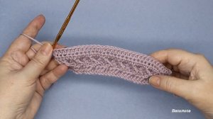 Шапка крючком БИНИ с узором #8