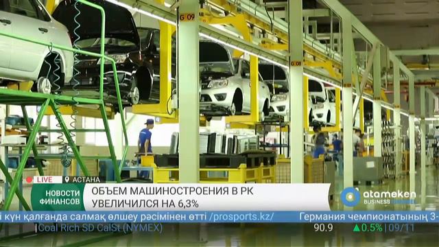 Объем машиностроения в РК увеличился на 6,3% смотреть онлайн
