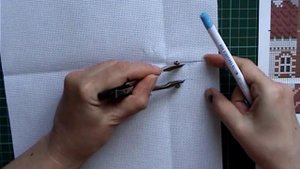Вышивка крестиком.Быстрый способ разметки канвы