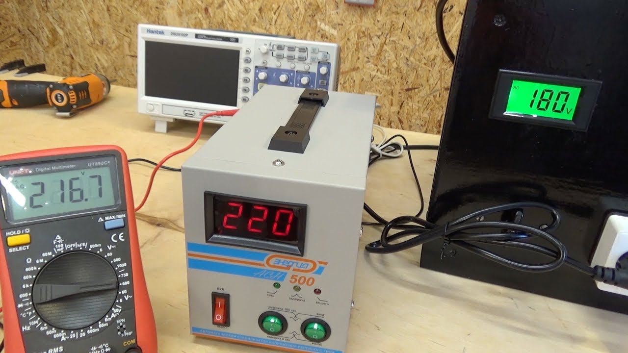 Обзор Энергия АСН-500. Напольный стабилизатор напряжения смотреть онлайн