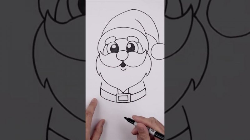 Как нарисовать Деда Мороза, How To Draw Santa Claus