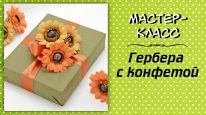 Гербера с конфетой ❤️ Мастер-класс. Цветы из гофрированной бумаги