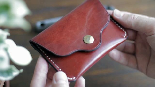 Минималистичный кошелек из натуральной кожи. Ручная работа. смотреть онлайн