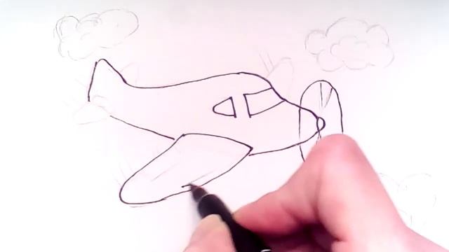Самолетик - Как нарисовать самолет видео смотреть онлайн