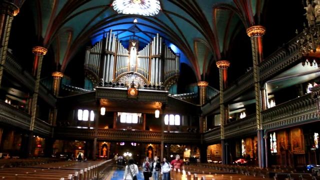Basilique Notre-Dame de Montreal. Базилика Нотр-Дам, Монреаль, Канада звуки Органа смотреть онлайн
