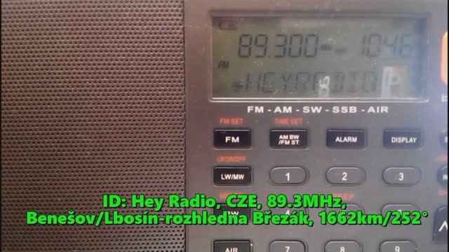 23.05.2021 07:46UTC, [Es], Hey Radio, Чехия, 89.3МГц, 1662км