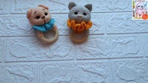 Погремушка крючком/зайка,мишка,котик/мини обзор???