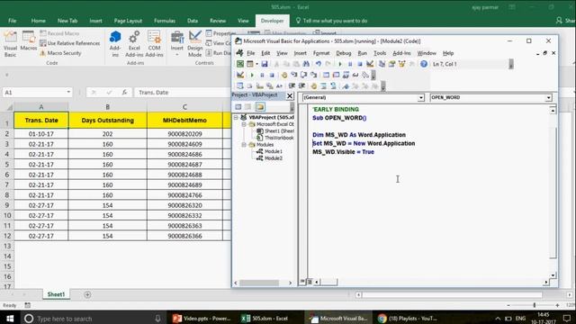Learn Excel - Video 505- VBA - Connect MS Word with Excel - Series 1 смотреть онлайн