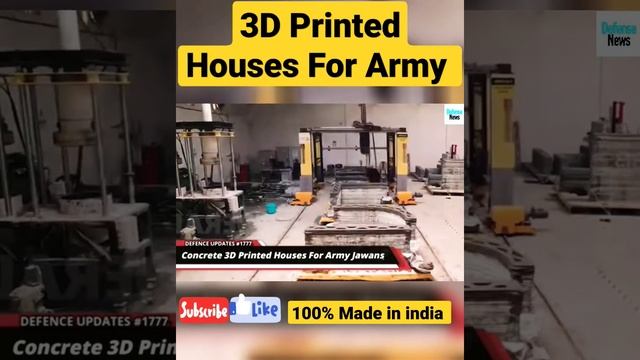 Concrete 3D Printed Houses For Army Jawans. #defencenews #india #indianarmy #3d #printer #house