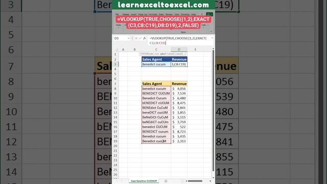 Case sensitive VLOOKUP Formula - How to do case-sensitive lookup in #Excel with #VLOOKUP Function