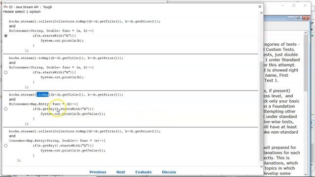BiConsumer, collect() and Collectors.toMap() question (enthuware.ocpjp.v8.2.1846) смотреть онлайн