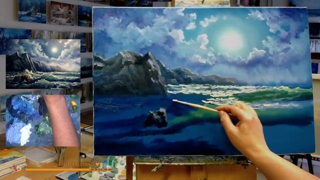 ⚓ Для тех, кто учится рисовать и мечтает стать художником, морской пейзаж маслом смотреть онлайн