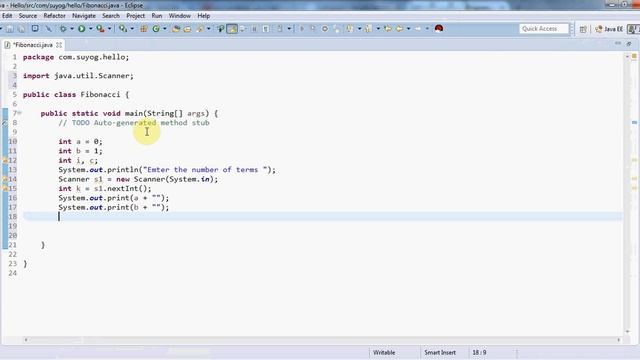 Fibonacci Series in Java смотреть онлайн