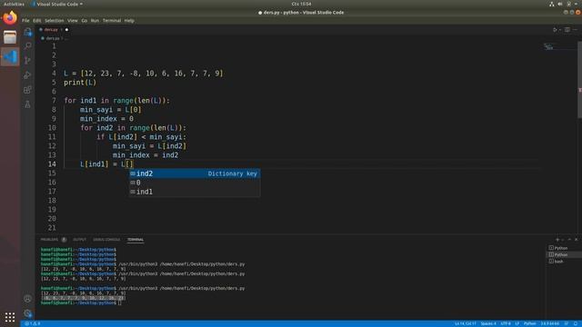 Python Programlama - Ders 15 - Örnekler - Seçerek Sıralama (Selection Sort) смотреть онлайн