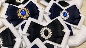 Школьный галстук с красивой брошкой #shorts ? Мастер класс Канзаши ?