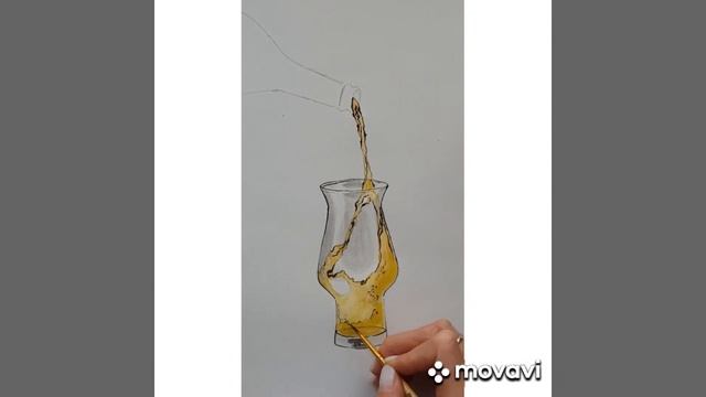 Рисуем прозрачный бокал/ Рисовать просто/ paint glass смотреть онлайн